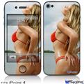 iPhone 4 Decal Style Vinyl Skin - Kayla DeLancey Red Bikini 8 (DOES NOT fit newer iPhone 4S)