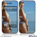 iPhone 4 Decal Style Vinyl Skin - Kayla DeLancey White Bikini 32  (DOES NOT fit newer iPhone 4S)