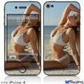 iPhone 4 Decal Style Vinyl Skin - Kayla DeLancey White Bikini 37  (DOES NOT fit newer iPhone 4S)