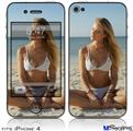 iPhone 4 Decal Style Vinyl Skin - Kayla DeLancey White Bikini 38 (DOES NOT fit newer iPhone 4S)