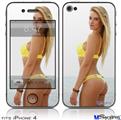 iPhone 4 Decal Style Vinyl Skin - Kayla DeLancey Yellow Bikini 36 (DOES NOT fit newer iPhone 4S)