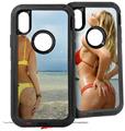 2x Decal style Skin Wrap Set compatible with Otterbox Defender iPhone X and Xs Case - Kayla DeLancey Yellow Bikini 39 (CASE NOT INCLUDED)