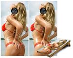 Cornhole Game Board Vinyl Skin Wrap Kit - Premium Laminated - Kayla DeLancey Red Bikini 8 fits 24x48 game boards (GAMEBOARDS NOT INCLUDED)