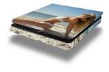 Vinyl Decal Skin Wrap compatible with Sony PlayStation 4 Slim Console Kayla DeLancey White Bikini 40 (PS4 NOT INCLUDED)