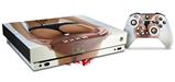 Skin Wrap for XBOX One X Console and Controller Kayla DeLancey Black Bikini and Football 6