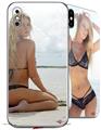 2 Decal style Skin Wraps set for Apple iPhone X and XS Kayla DeLancey Black Bikini 2