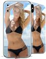 2 Decal style Skin Wraps set for Apple iPhone X and XS Kayla DeLancey Black Bikini 1