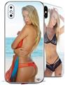 2 Decal style Skin Wraps set for Apple iPhone X and XS Kayla DeLancey Orange Bikini 13