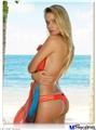 Poster 18"x24" - Kayla DeLancey Orange Bikini 13