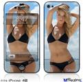 iPhone 4S Decal Style Vinyl Skin - Kayla DeLancey Black Bikini 1