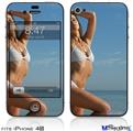 iPhone 4S Decal Style Vinyl Skin - Kayla DeLancey White Bikini 30