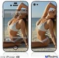 iPhone 4S Decal Style Vinyl Skin - Kayla DeLancey White Bikini 37