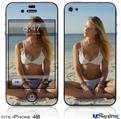 iPhone 4S Decal Style Vinyl Skin - Kayla DeLancey White Bikini 38
